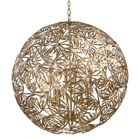 Kalco Jardin 8 Light 32" Wide Pendant Oxidized Gold Leaf