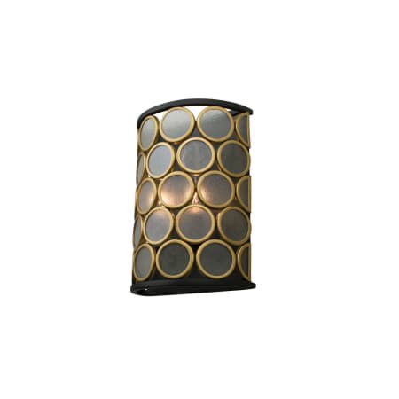 Kalco Corsa 2 Light 12" Tall Wall Sconce Matte Black / Gold