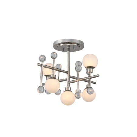Kalco Mercer 5 Light 16" Wide LED Semi-Flush Ceiling Fixture Polished Nickel