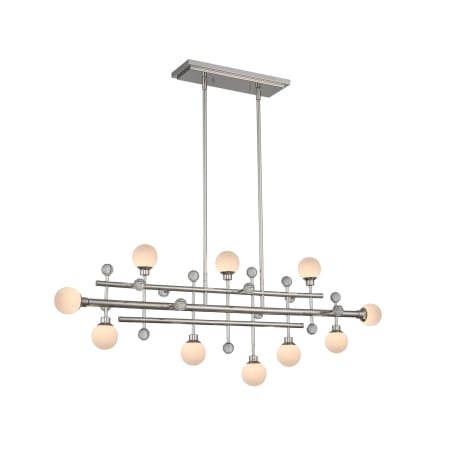 Kalco Mercer 10 Light 44" Wide LED Linear Chandelier Polished Nickel