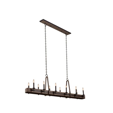 Kalco Duluth 12 Light 60" Wide Taper Candle Linear Chandelier Satin Bronze
