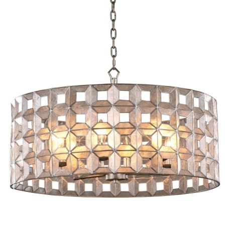 Kalco Prado 6 Light 26" Wide Drum Chandelier Oxidized Silver Leaf