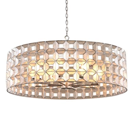 Kalco Prado 8 Light 33" Wide Drum Chandelier Oxidized Silver Leaf