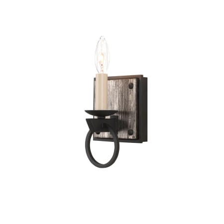 Kalco Laramie 10" Tall Bathroom Sconce Black Iron
