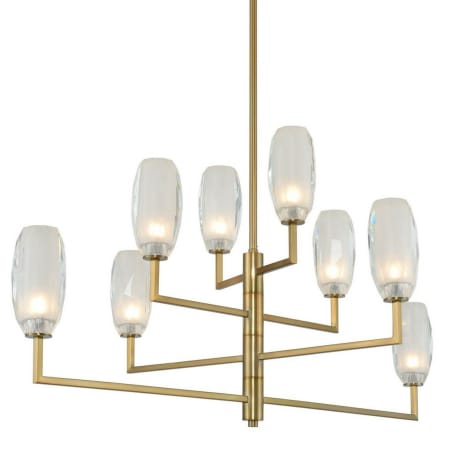 Kalco June 8 Light 16" Wide LED Crystal Chandelier Winter Brass