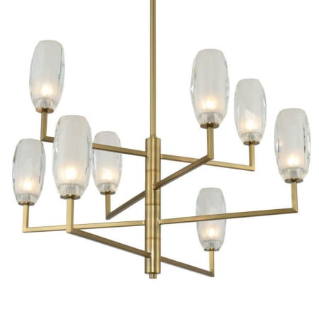 Kalco June 8 Light 36" Wide LED Crystal Chandelier Winter Brass