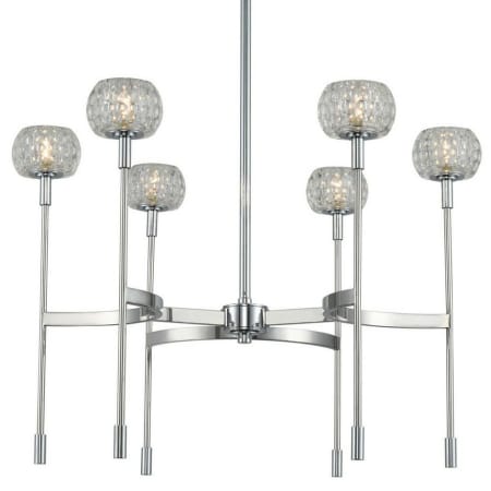 Kalco Mae 6 Light 26" Wide LED Chandelier Chrome