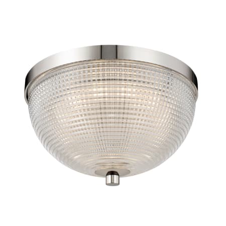 Kalco Portland 10" Wide LED Flush Mount Bowl Ceiling Fixture Polished Nickel