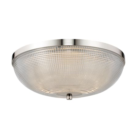Kalco Portland 16" Wide LED Flush Mount Bowl Ceiling Fixture Polished Nickel
