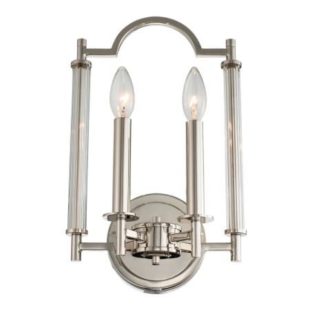 Kalco Provence 2 Light 15" Tall Wall Sconce Polished Nickel