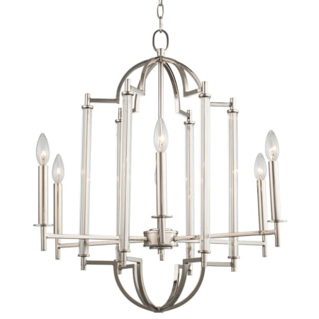 Kalco Provence 6 Light 25" Wide Chandelier Polished Nickel