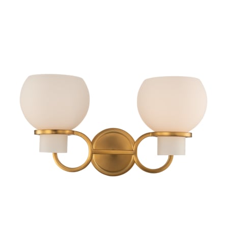 Kalco Ascher 2 Light 9" Tall Wall Sconce Winter Brass
