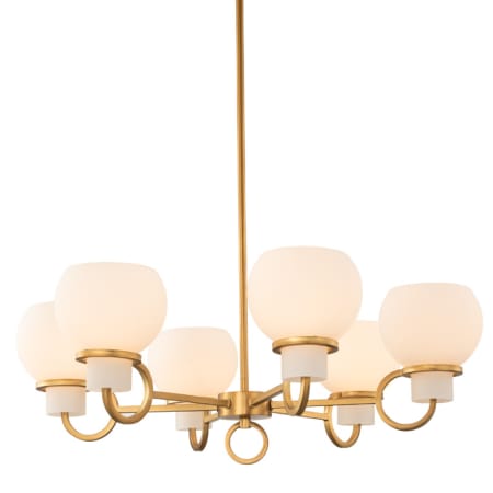 Kalco Ascher 6 Light 28" Wide Chandelier Winter Brass