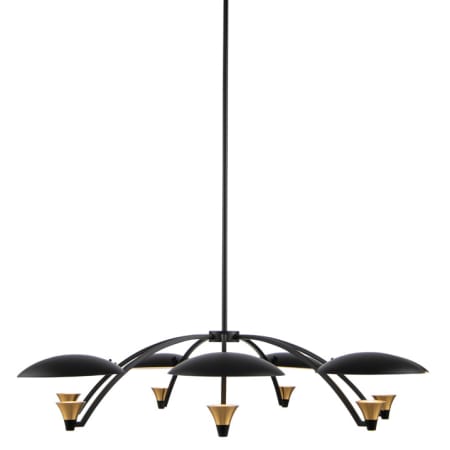 Kalco Redding 7 Light 38" Wide LED Chandelier Matte Black / White / Brass