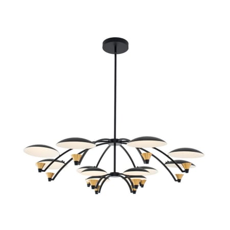Kalco Redding 12 Light 45" Wide LED Chandelier Matte Black / White / Brass