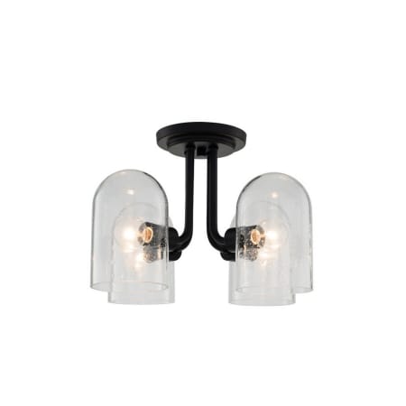 Kalco Cupola 4 Light 15" Wide Semi-Flush Ceiling Fixture Matte Black