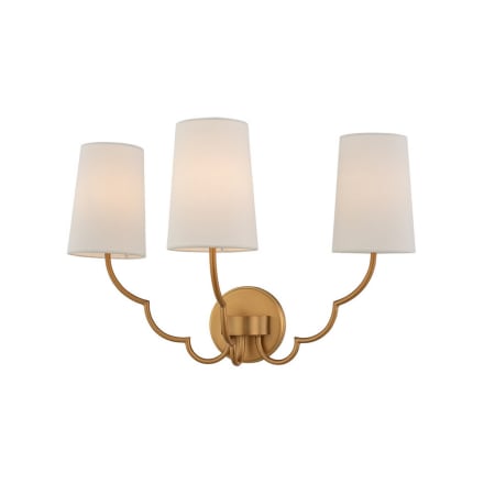 Kalco Sophia 3 Light 14" Tall Wall Sconce New Brass