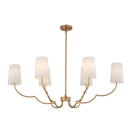Kalco Sophia 6 Light 42" Wide Chandelier New Brass