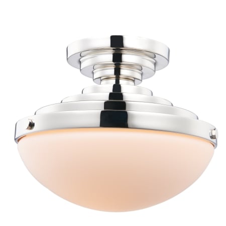 Kalco Pasos 10" Wide Semi-Flush Bowl Ceiling Fixture Polished Nickel