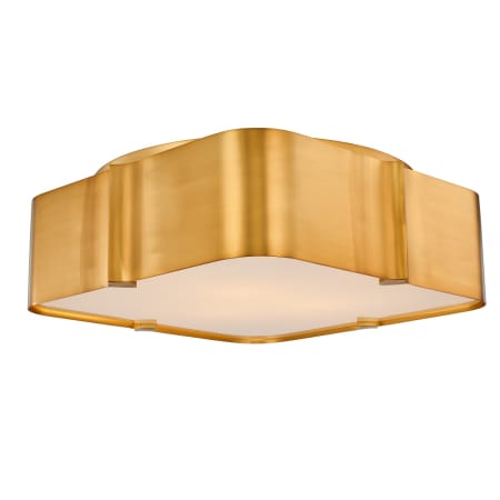Kalco Lotus 3 Light 18" Wide Flush Mount Square Ceiling Fixture Winter Brass