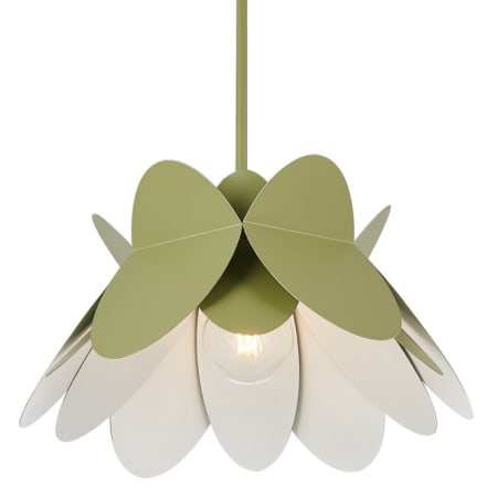 Kalco Flor 18" Wide Pendant White / Green