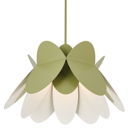 Kalco Flor 26" Wide Pendant White / Green