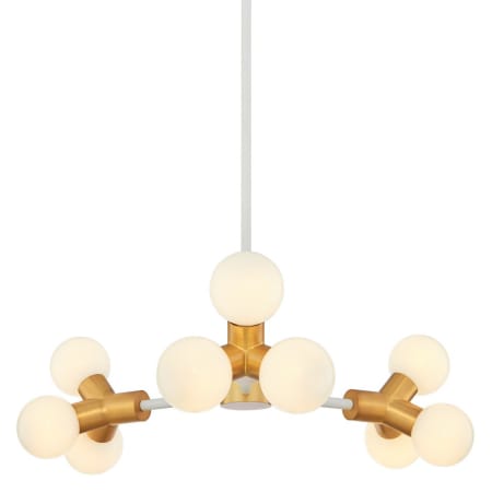 Kalco Tres 9 Light 22" Wide Sputnik Chandelier White / New Brass