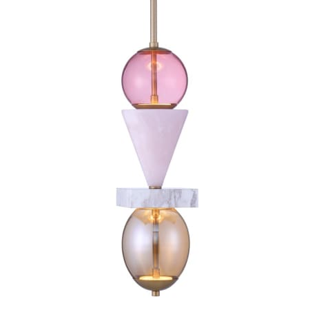 Kalco Demi 6" Wide LED Jade Abstract Mini Pendant Winter Brass