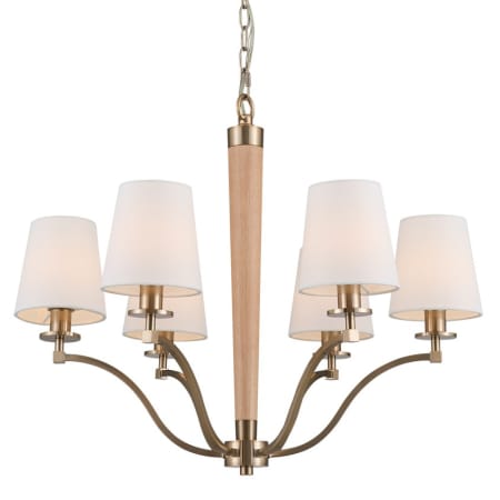 Kalco Curva 6 Light 27" Wide Chandelier Brushed Champagne Gold