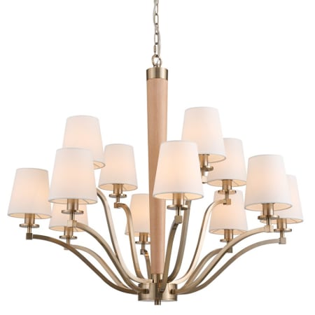 Kalco Curva 12 Light 36" Wide Chandelier Brushed Champagne Gold