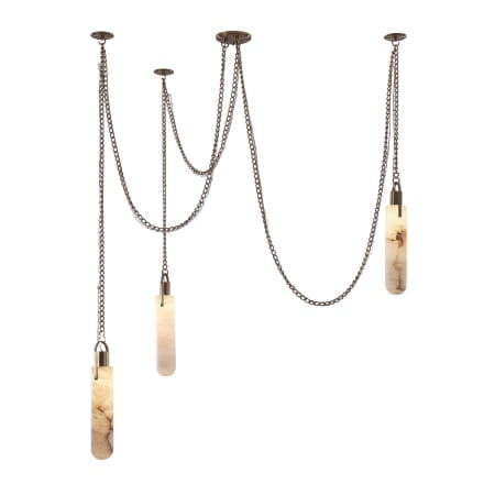 Kalco Flint 3 Light 38" Wide LED Multi Light Pendant Winter Brass