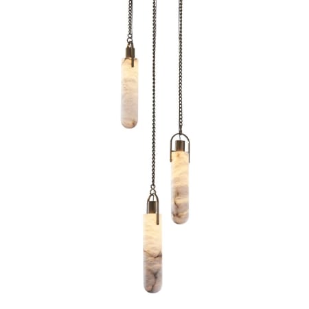 Kalco Flint Additions 14" Wide LED Multi Light Pendant with Alabaster Shades Winter Brass