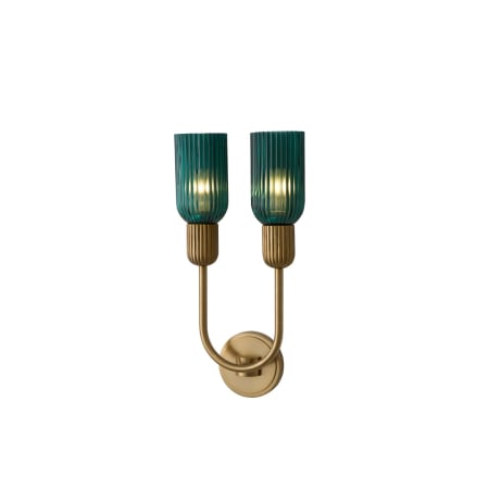 Kalco Verde 2 Light 15" Tall Wall Sconce Satin Brass