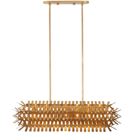 Kalco Spur 7 Light 48" Wide Abstract Chandelier Oxidized Gold Leaf