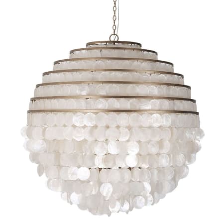 Kalco Sphere 8 Light 36" Wide Pendant with Hanging Capiz Shells Pearlized Antique Brass