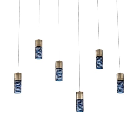 Kalco Kiriko 6" Wide LED Linear Pendant Winter Brass