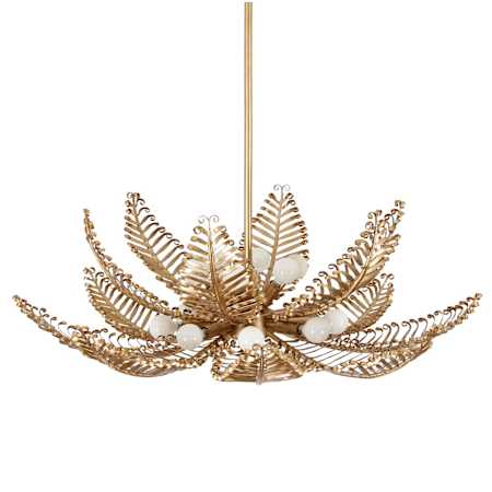 Kalco Fern 14 Light 36" Wide Abstract Chandelier Modern Gold