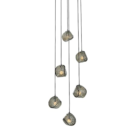 Kalco Pallina 6 Light 24" Wide Multi Light Pendant Satin Black Nickel