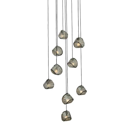 Kalco Pallina 9 Light 32" Wide Multi Light Pendant Satin Black Nickel