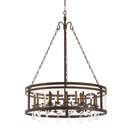 Kalco Morris 24 Light 1 Tier Drum Chandelier Bronze