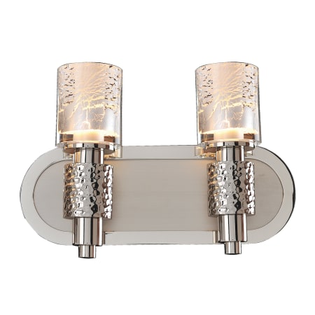 Kalco Ashington 2 Light Double Sconce Polished Satin Nickel