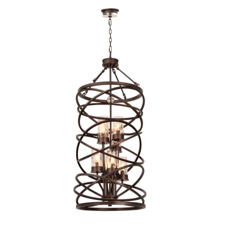Kalco Eternity 8 Light 2 Tier Chandelier Etruscan Bronze