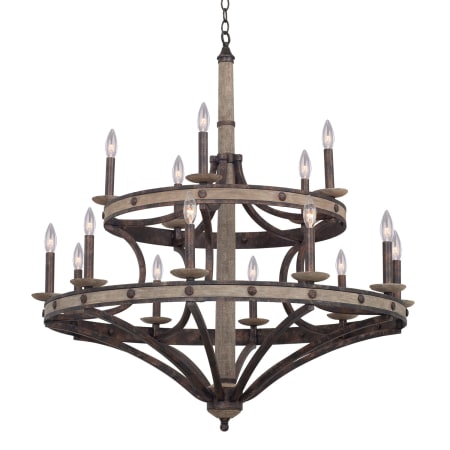 Kalco Coronado 15 Light 2 Tier Chandelier Florence Gold