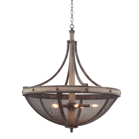 Kalco Coronado 6 Light Bowl Pendant Florence Gold