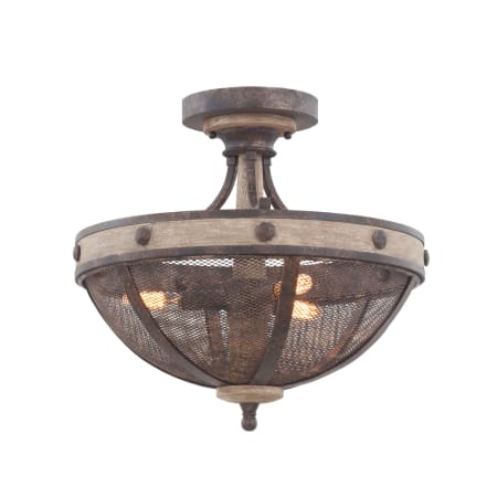 Kalco Coronado 3 Light Semi-Flush Ceiling Fixture Florence Gold