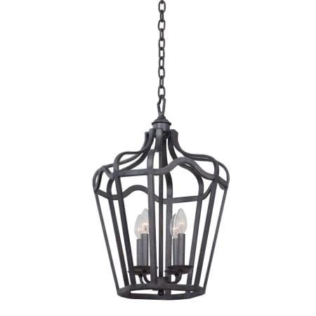 Kalco Livingston 4 Light 14" Wide Candle Style Chandelier Charcoal