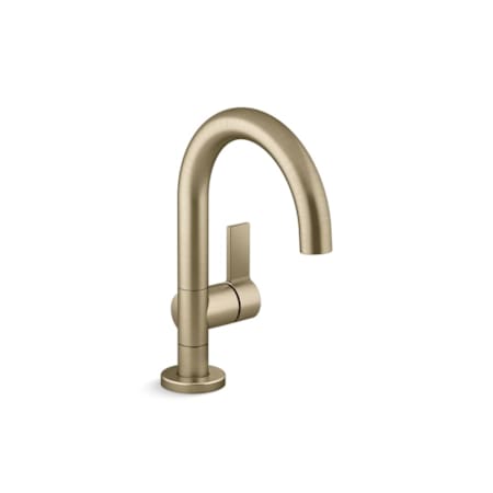 Kallista One 1.2 GPM Single Hole Bathroom Faucet with Pop-Up Drain Assembly Brushed French Gold