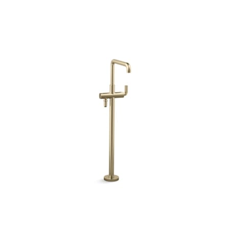 Kallista One Floor Mounted Tub Filler with Built-In Diverter Brushed French Gold