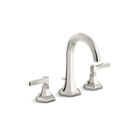 Kallista For Town by Smith 1.2 GPM Widespread Bathroom Faucet with Tall Spout, Lever Handle, and Pop-Up Drain Assembly Nickel Silver