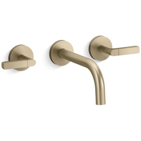 Kallista One Nazare Wall Mounted Widespread Bathroom Faucet Brushed French Gold